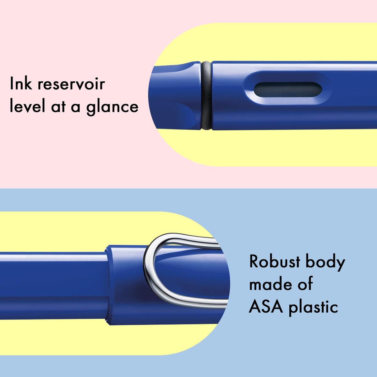 LAMY safari blue - Fountain Pen with ergonomic grip & polished steel nib in size B - ideal for any