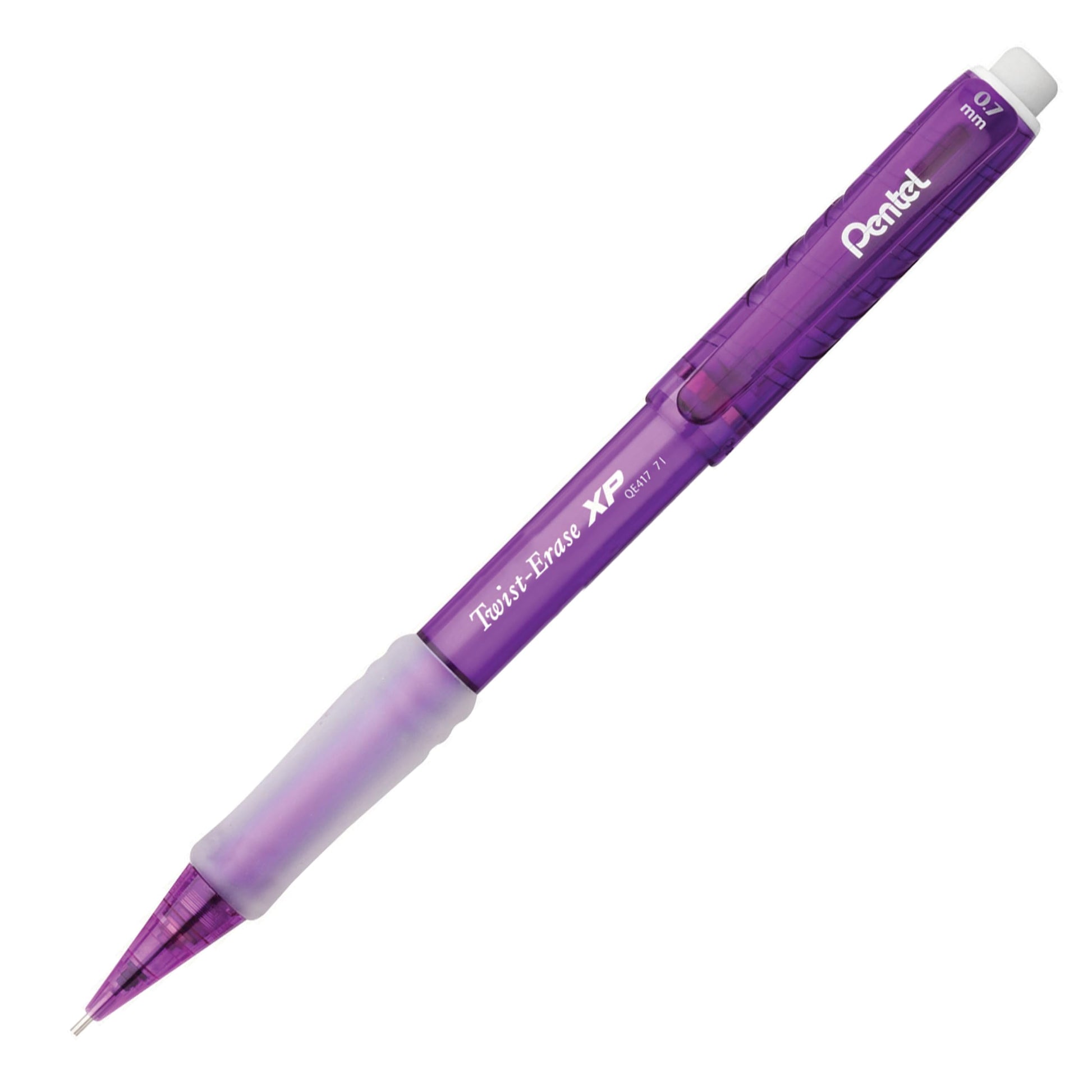 Pentel Twist Erase EXPRESS Automatic Pencil, 0.7mm Lead Size, Violet Barrel, Box of 12 (QE417V)