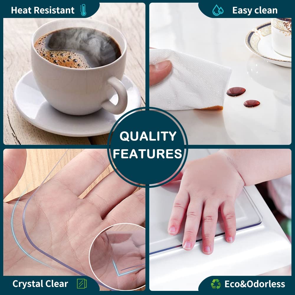 Desk Mat Clear Plastic Office Home Table Pad Blotter Mats Writing Desk Topper Protector with Mouse