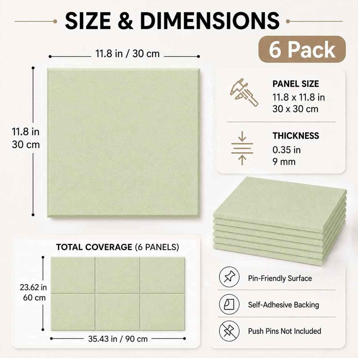 Baysola Felt Bulletin Board Tiles, Large Cork Board Alternative,24 x 36 in