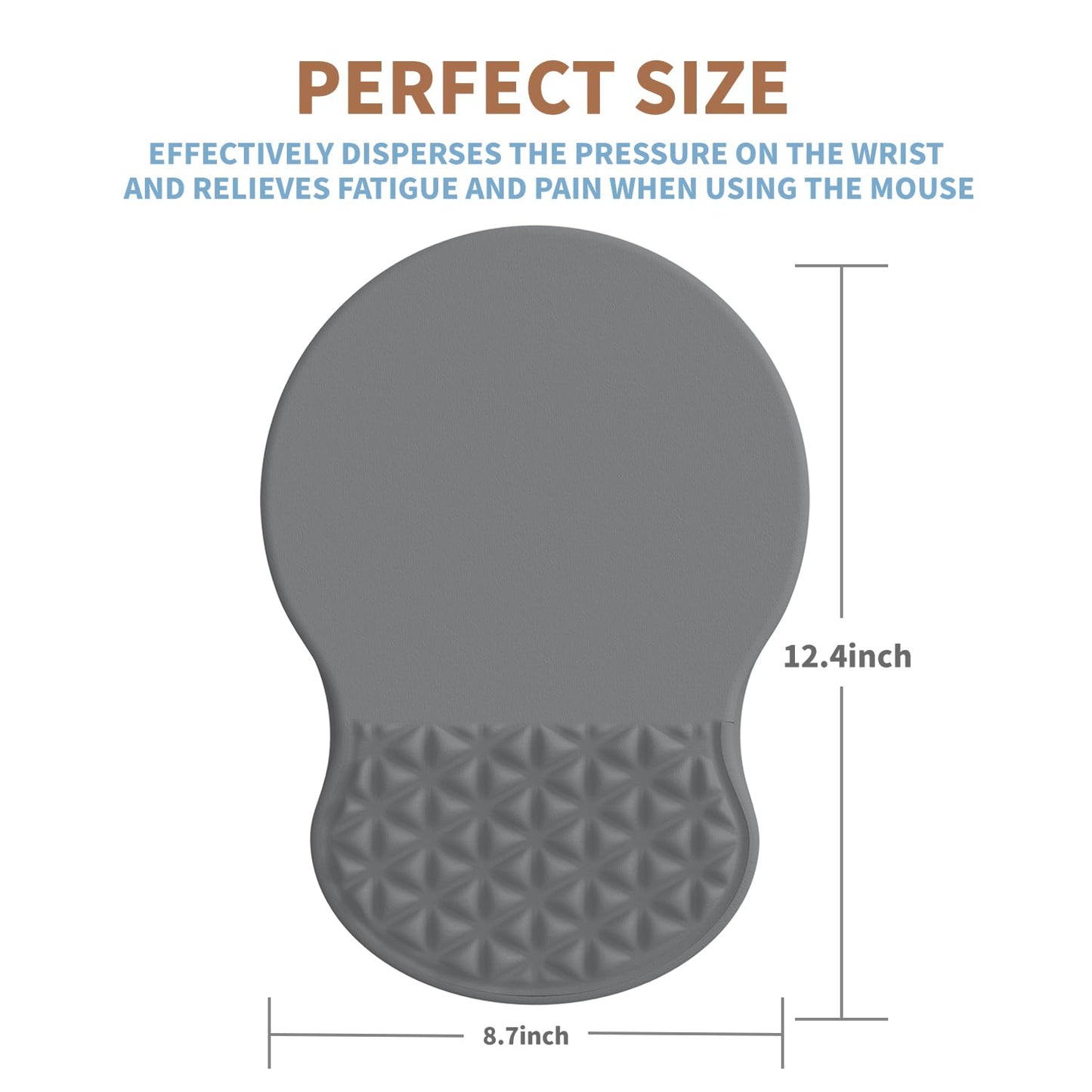 PYEDCA Ergonomic Mouse Pad Wrist Support with Foam Massage Design, Pain Relief Mousepad with Wrist