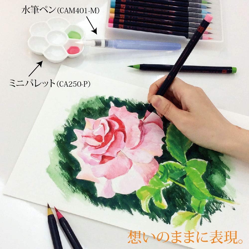 Akashiya CA200/20V Sai Watercolor Brush Pen - 20 Color Set (1, DESIGN 1)