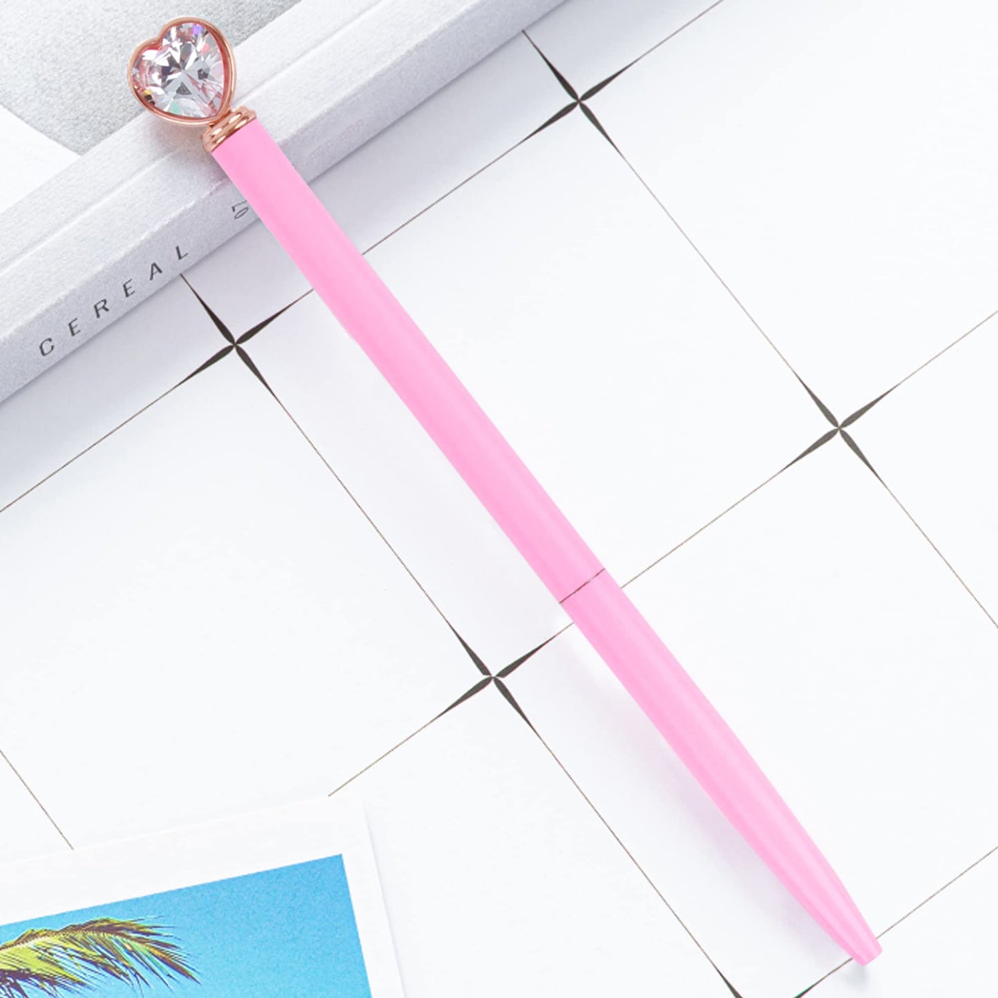 U Scinan 6Pcs Metal Ballpoint Pen 1.0MM Black Ink Refillable Ball Pen with Creative Top Design