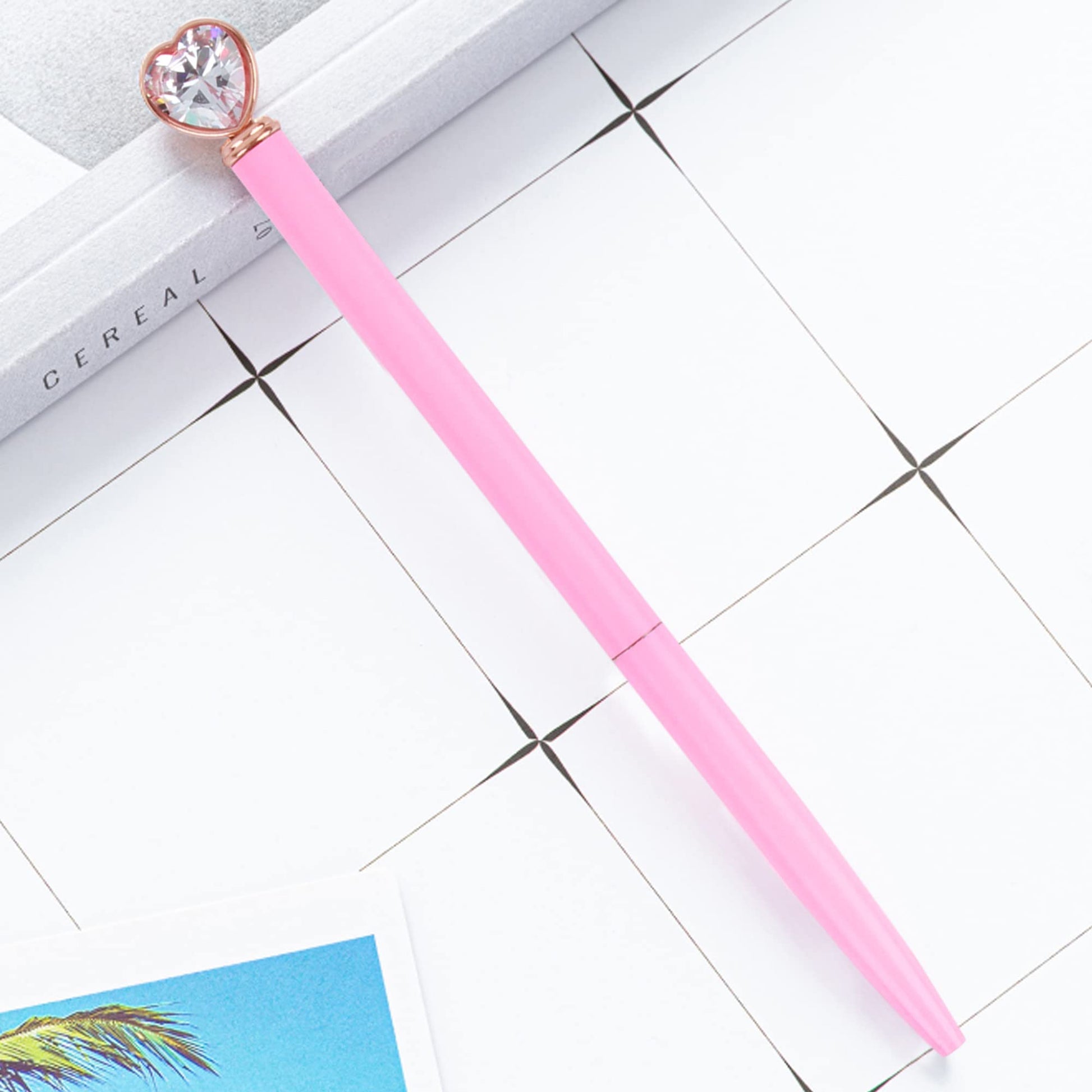 U Scinan 6Pcs Metal Ballpoint Pen 1.0MM Black Ink Refillable Ball Pen with Creative Top Design