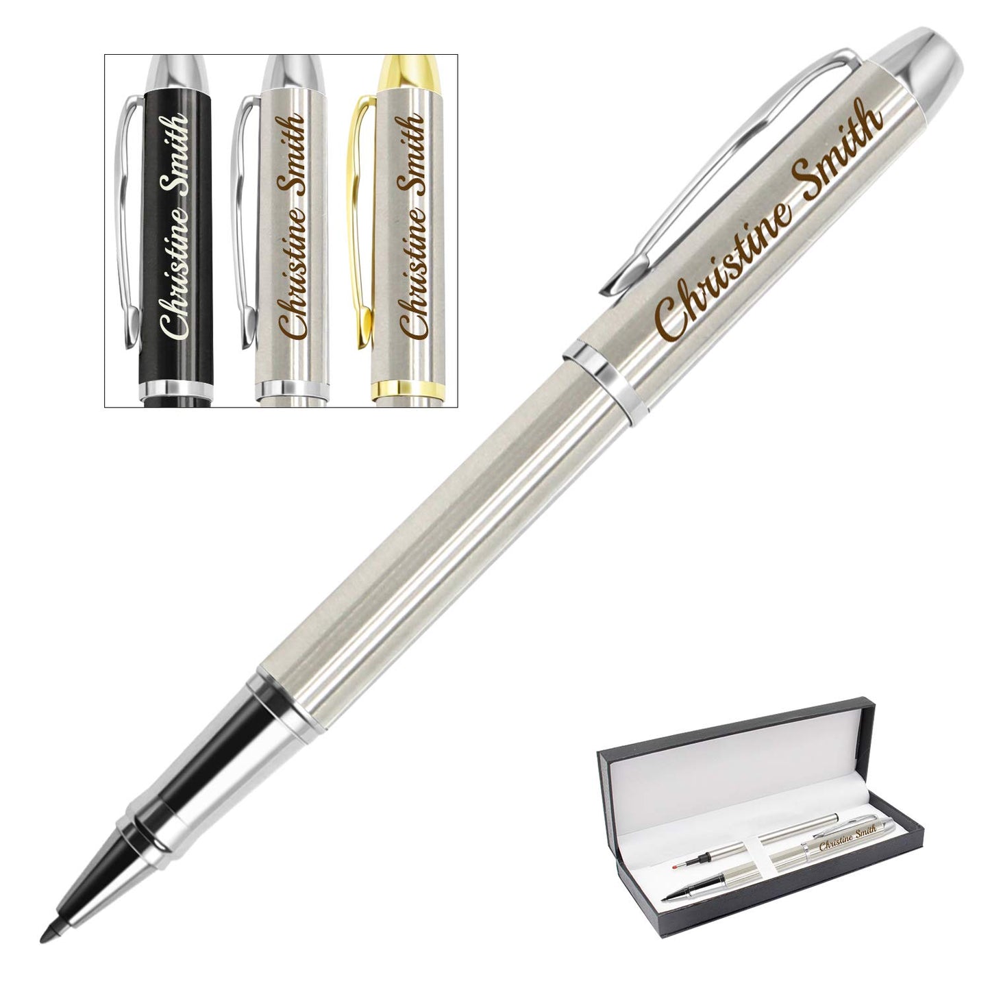 Amlion Personalized Pens Custom Engraved Pen with Name, Refillable Medium Refill, Personalized