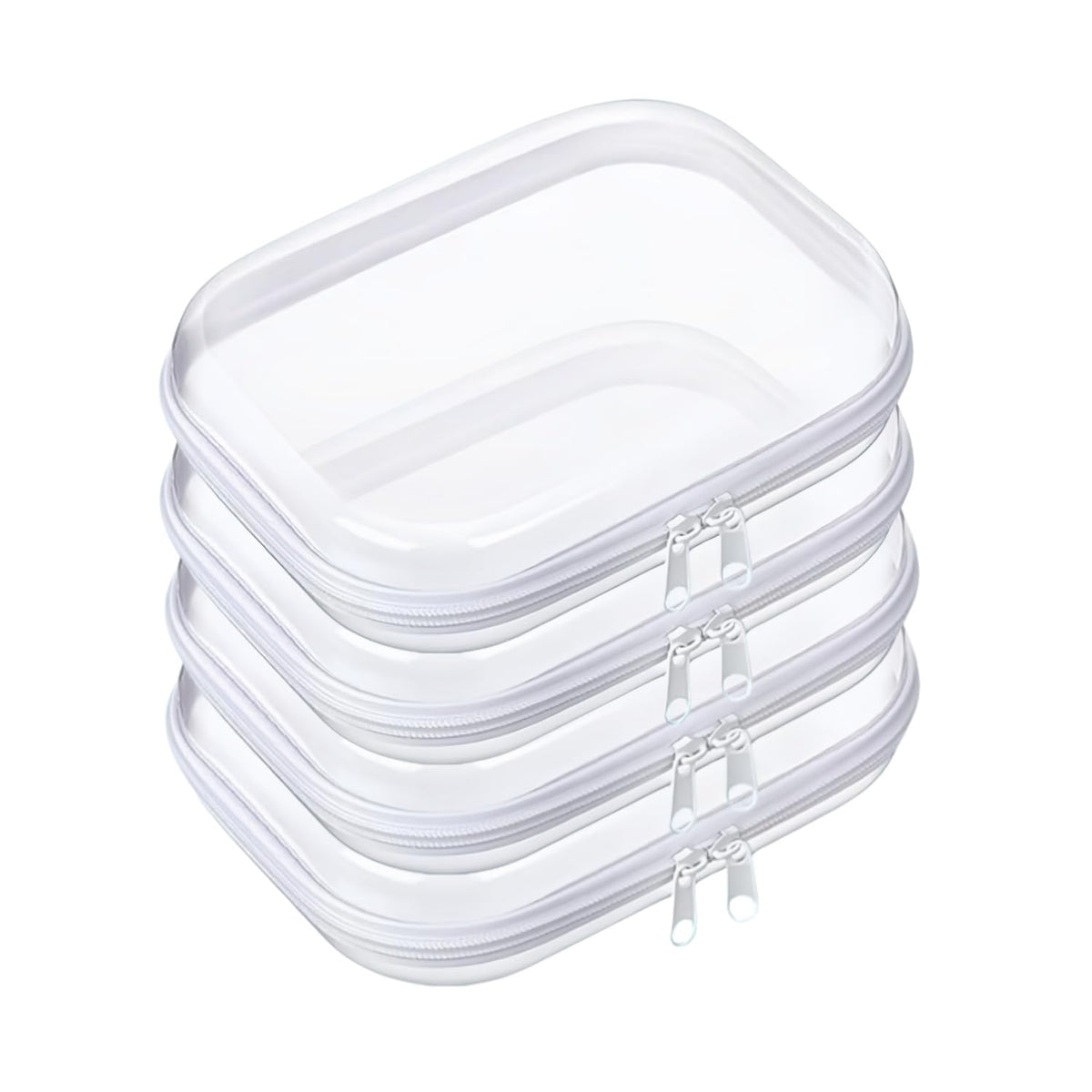 Rdttlv Thickened Clear Hard Shell Zipper Case,Professional-Grade Plastic Clear Zipper Pencil Case
