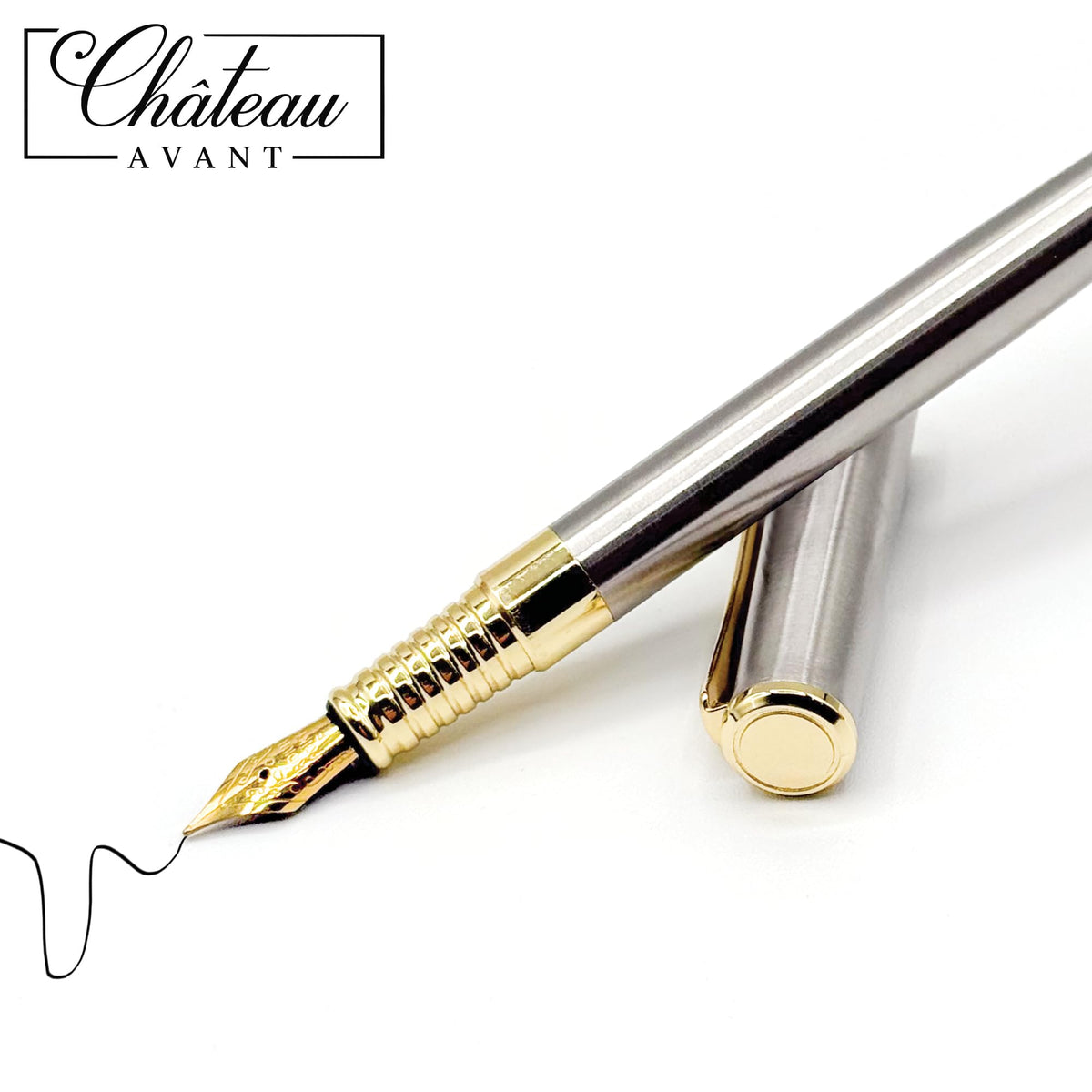 Chateau Avant Signature Calligraphy Fountain Pen Gift Set | Grey | Fine and Calligraphy Nibs, 10