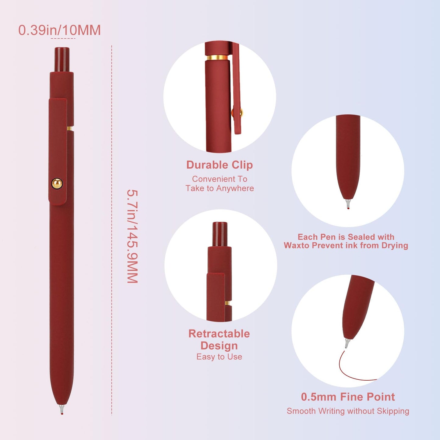 Ddaowanx Colored Gel Pens Set,0.5mm Fine Point Color Ink Pens