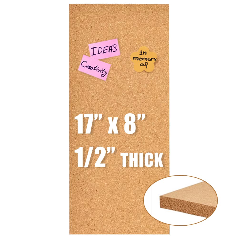 Aitakatta 17x8 Corkboard Tiles Bulletin Board, 1/2" Thick Self-Adhesive Cork Boards for Walls, Cork