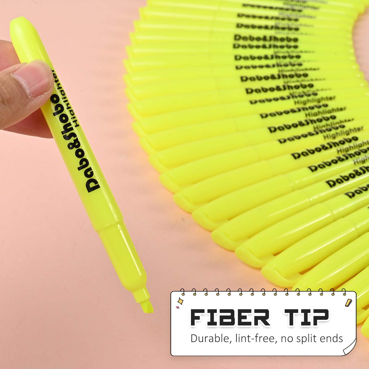 Dabo&Shobo Yellow highlighter, 60 Pack -bright color, chisel tip, for Adults Highlighting in the