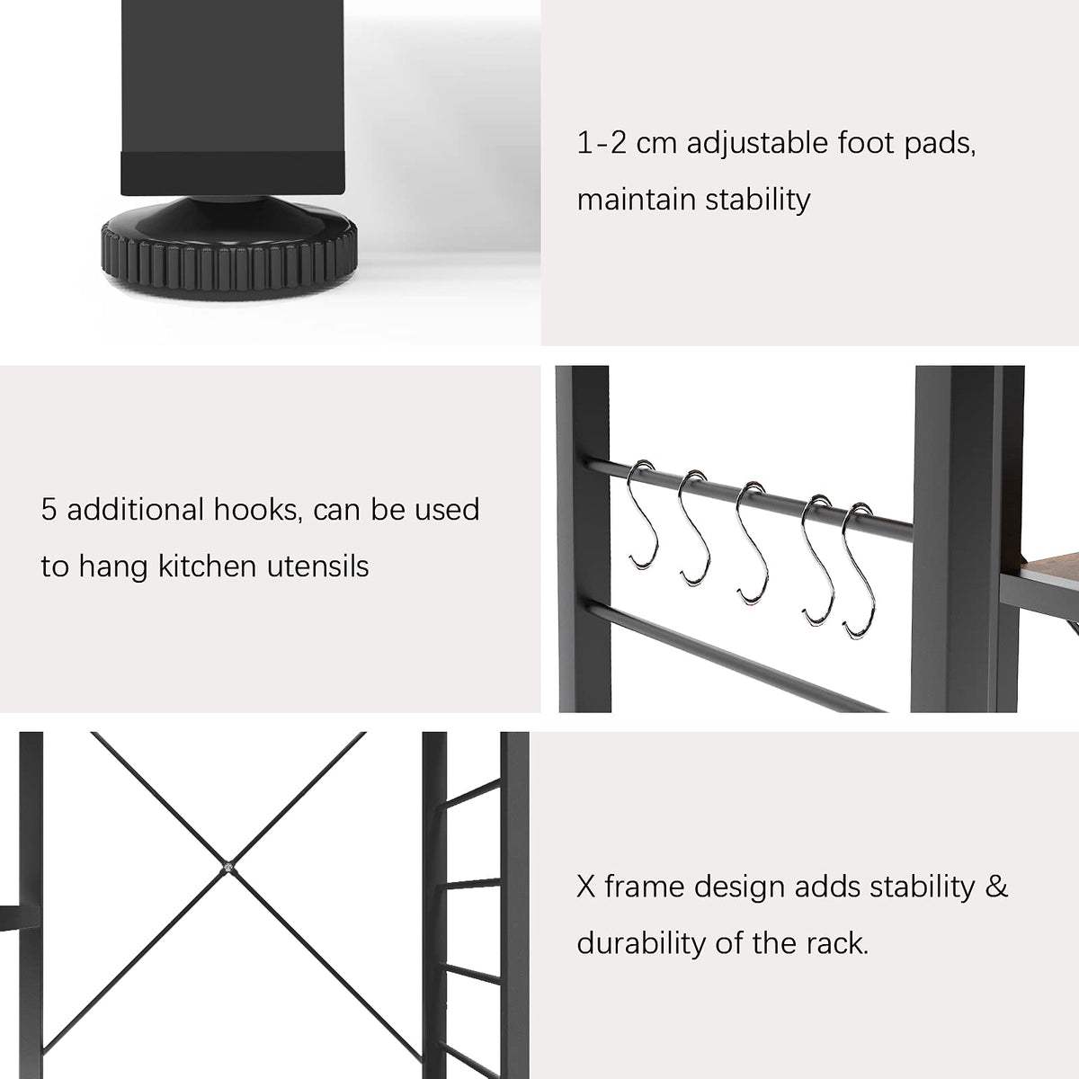 DlandHome Microwave Cart Stand 35.4 inches, Kitchen Baker's Rack Utility Storage Shelf Microwave