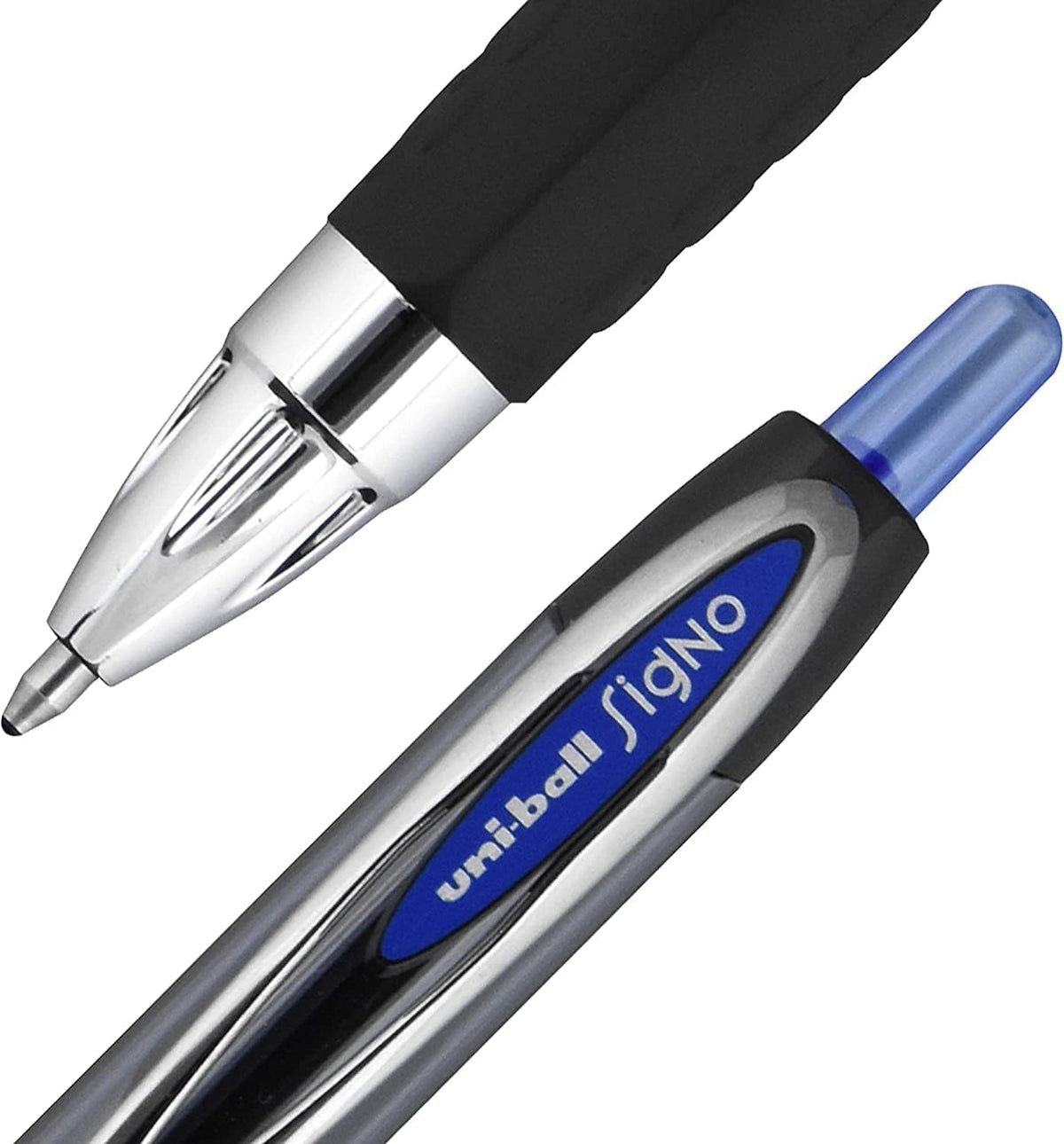 Uni-Ball Signo 207 Retractable Gel Pens, Bold Point, 1.0mm, Black & Blue Ink, 12 Pack (6 Black, 6