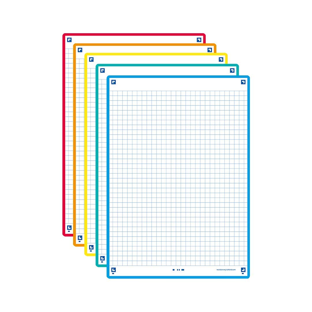 Oxford Révision 2.0 Pack of 50 Record Cards A5 (14.8 x 21 cm) Small Squares on both sides