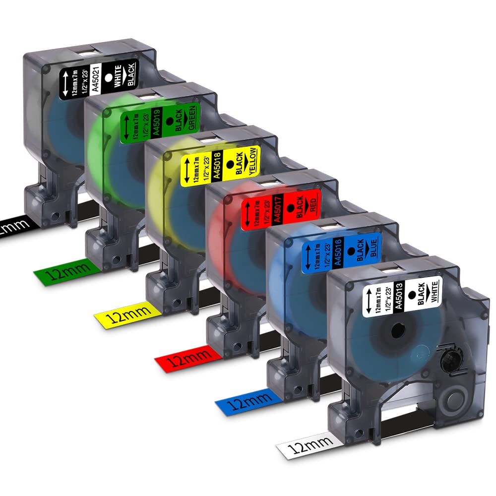 6X Replace for Dymo Label Maker Refills 45013 45016 45017 45018 45019 45021