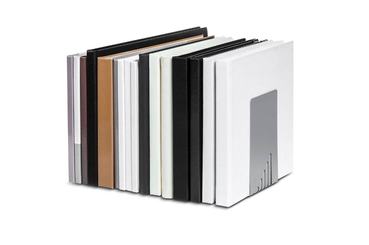 Maul 85 x 140 x 140 mm Narrow Metal Book Ends - Silver