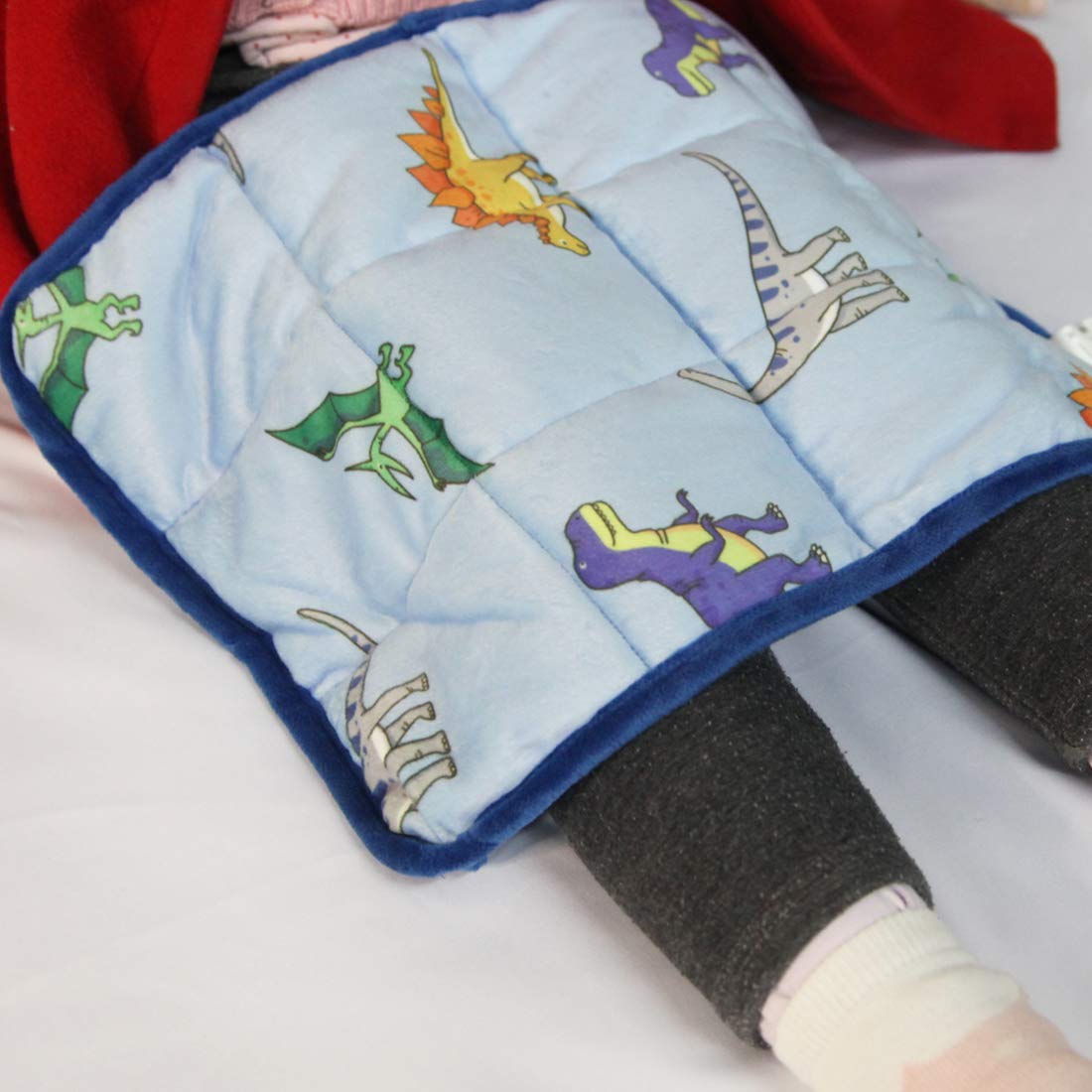 MAXTID Kids Weightd Lap Pad 12"x18" 2lb Mini Lap Pad Blanket for Kids, Blue Dinosaur