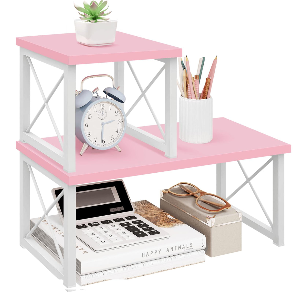 ELITEROO Desktop Shelf, 2 Tier Independent Stackable Desk Stand
