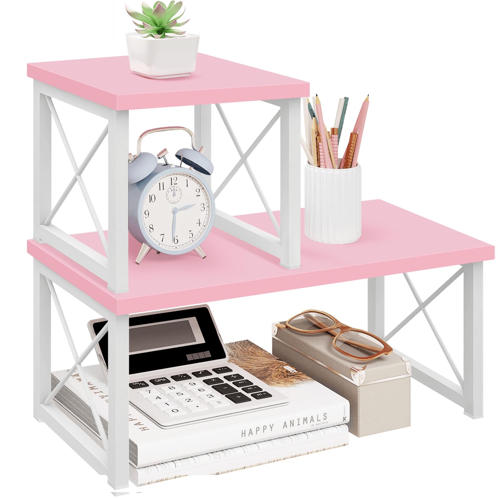 ELITEROO Desktop Shelf, 2 Tier Independent Stackable Desk Stand