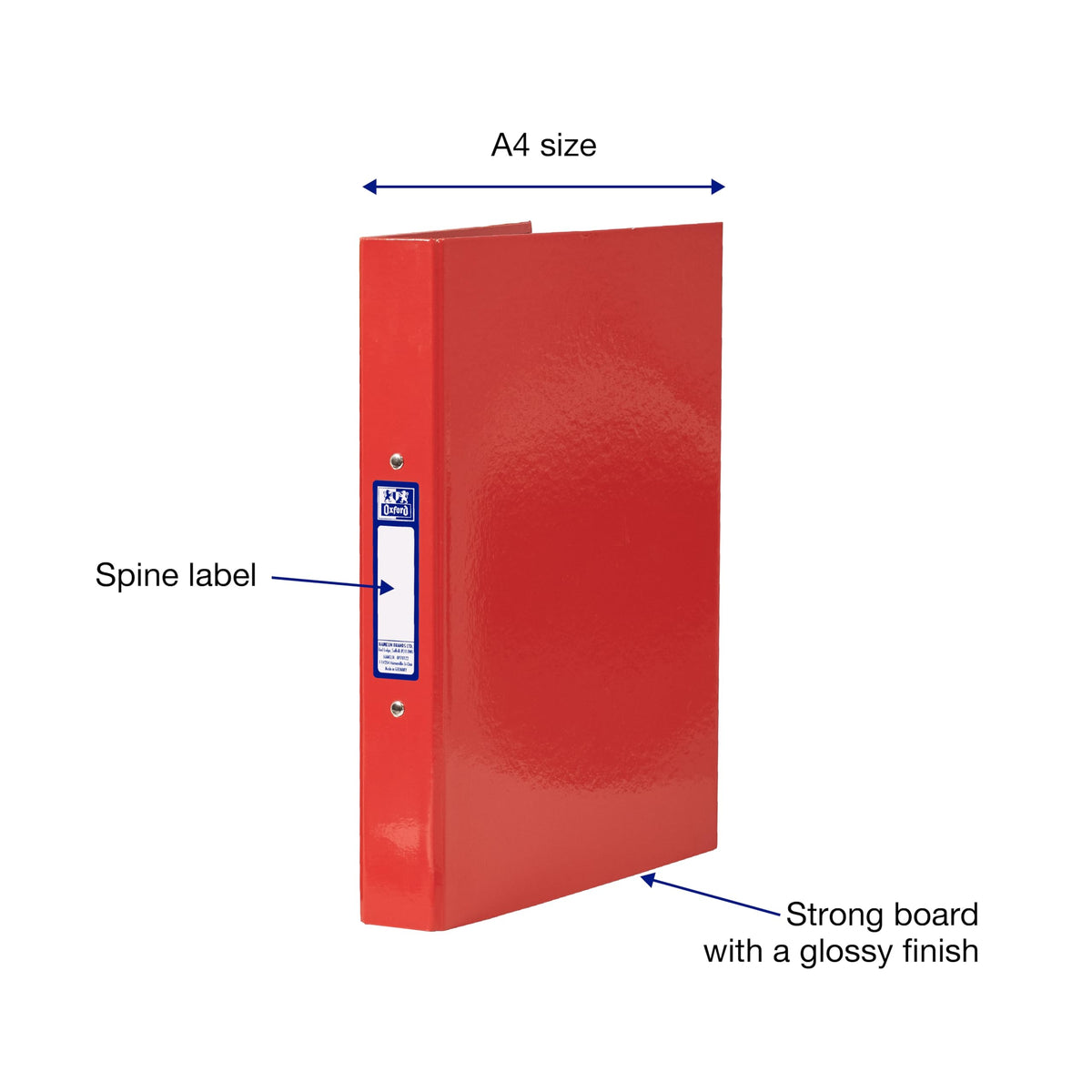Elba 2 O-Ring Binder A4, Red/Green/Blue, Pack of 3 Folders