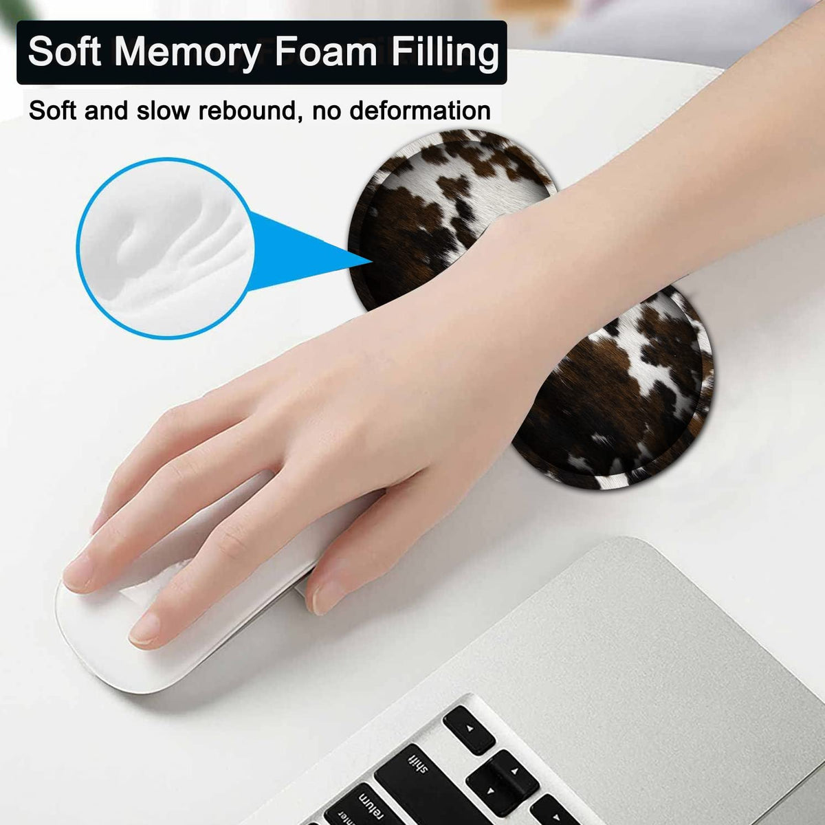 Large Gaming Mouse Pad, 31.5x11.8 in Extended Computer Mouse Mat with Non-Slip PU Base, Ergonomic