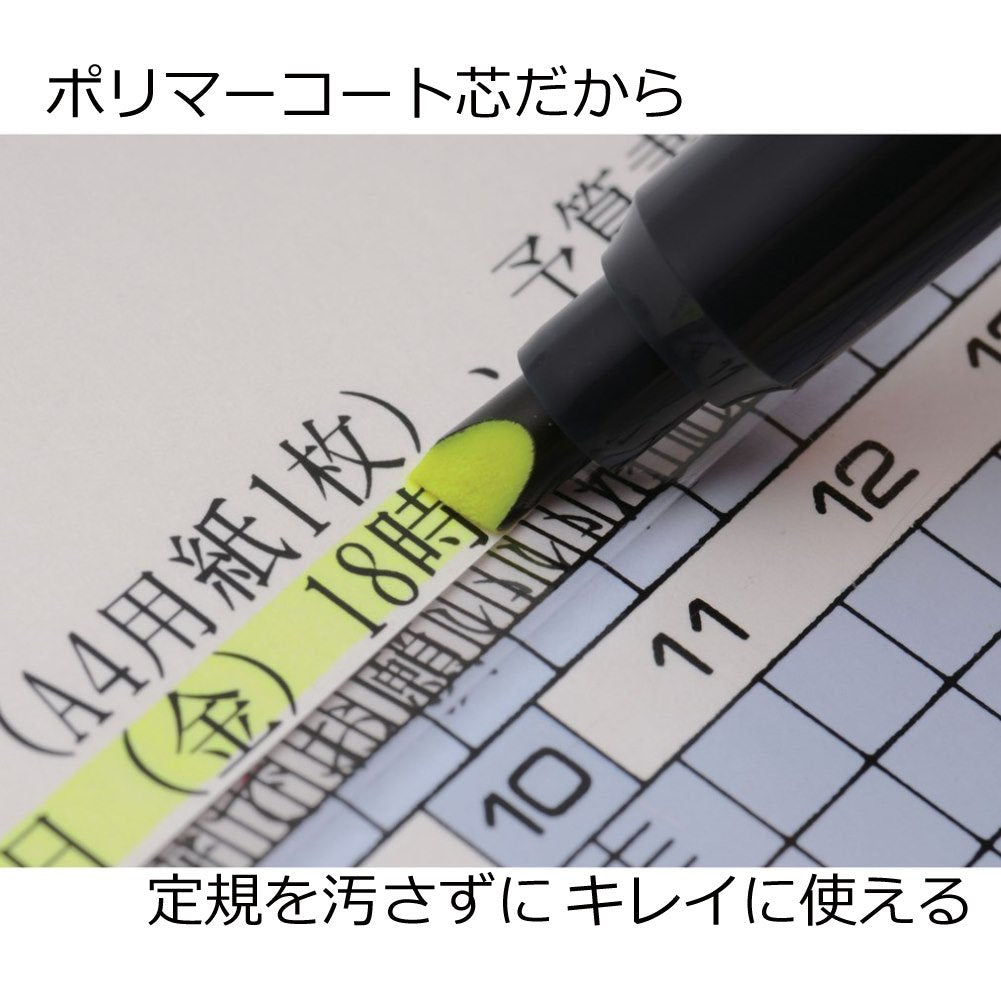 Tombow Pencil WA-TC92-10P Highlighter, Fluore-Coat, Yellow-Green, 10 Pieces