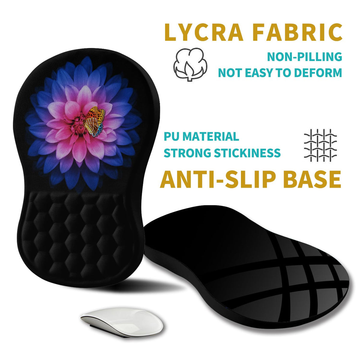 Hokafenle Ergonomic Mouse Pad Wrist Support, Wrist Rest Mousepad for Carpal Tunnel Pain Relief with