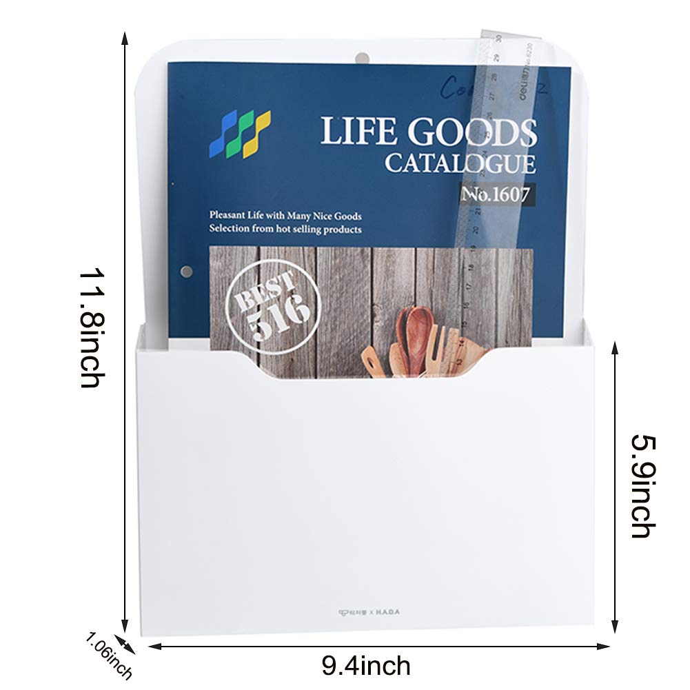 Marbrasse 2 Pack Magnetic File Holder - Paper Holder, Pocket Organizer,Hanging Wall File Organizer