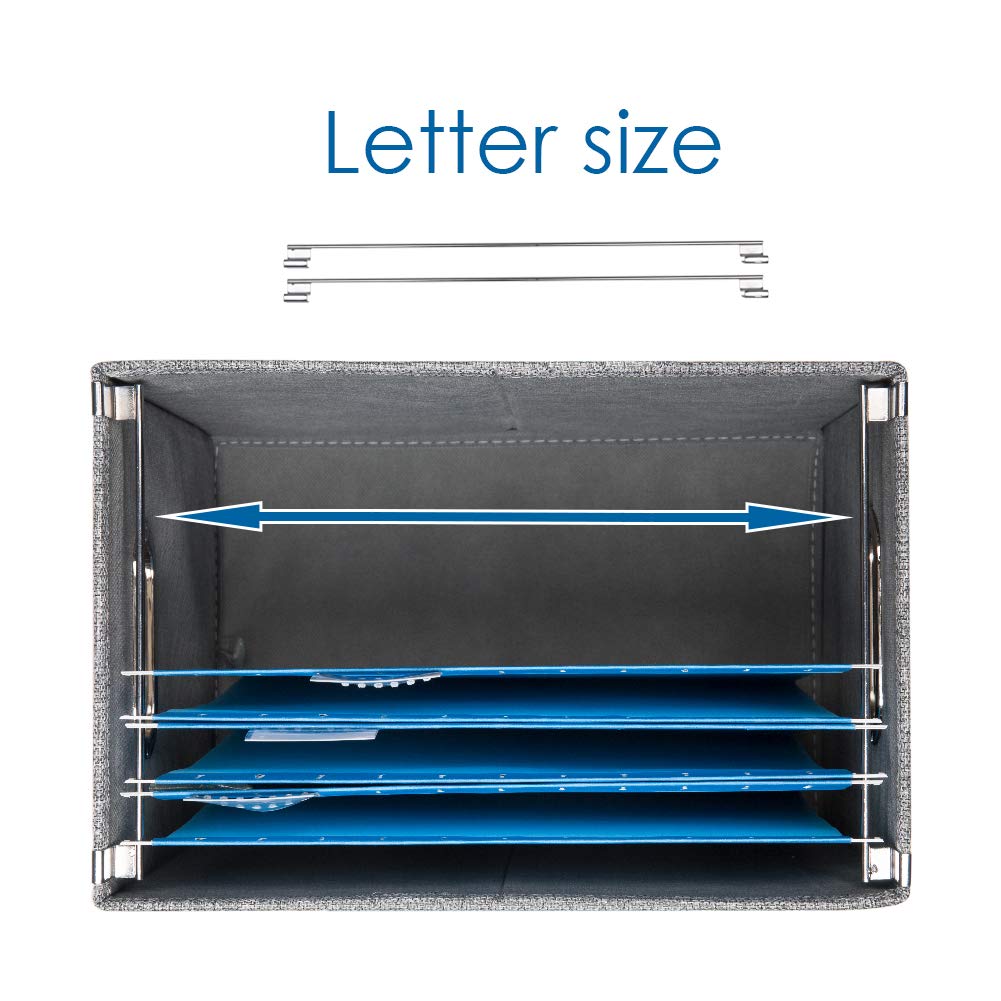 PRANDOM File Organizer Box - Set of 1 Collapsible Decorative Linen Filing Storage Hanging File