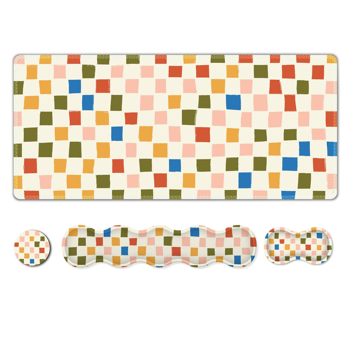 ARTSO Large Mouse Pad with Keyboard Wrist Pad and Mouse Wrist Pad Set, Ergonomic Computer Desk