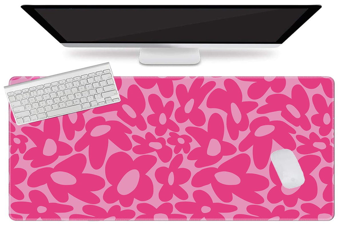 L-SPOUTTO Pink Gaming Mouse Pad Large Desk Mat 35.4x15.7in XXL Mousepads