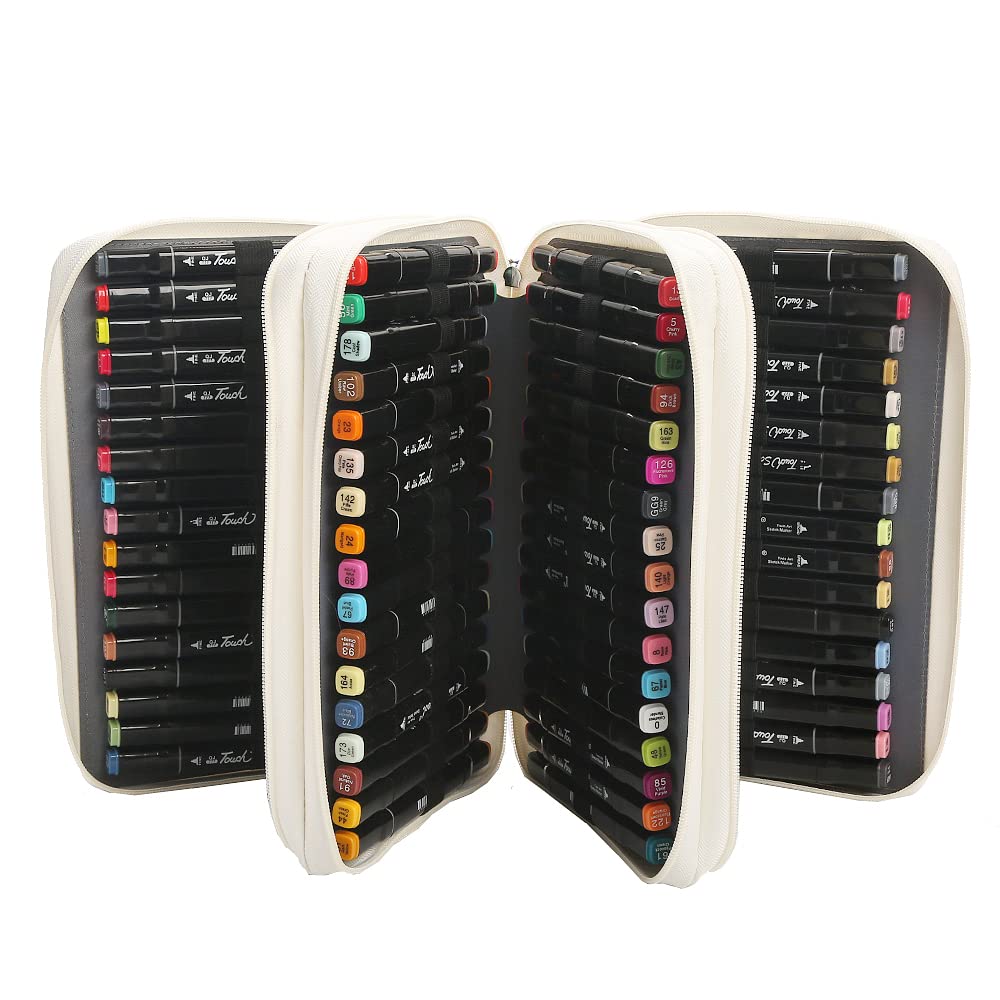 Lbxgap Marker Pen Organizer Case Lipstick Organizer 102 Slots Large Capacity with Handy Wrap