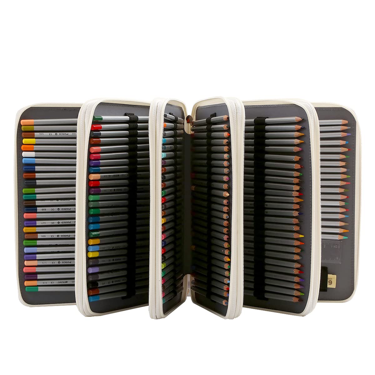 Lbxgap Portable Colored 250 Slots Pencil case Organizer with Printing Pattern for Watercolor Pens