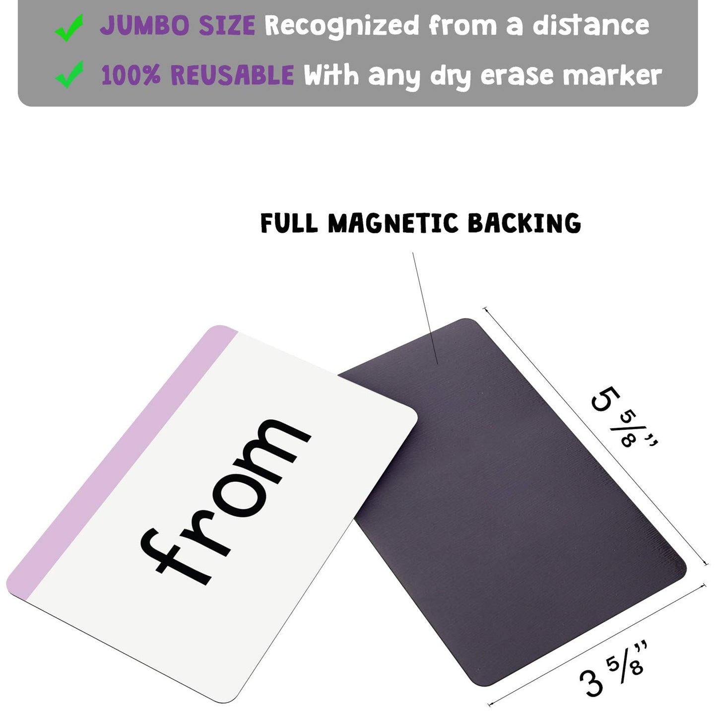 Attractivia 1st Grade Sight Words Magnetic Flash Cards(First Grade) - 41 Sturdy Large Dolch Cards