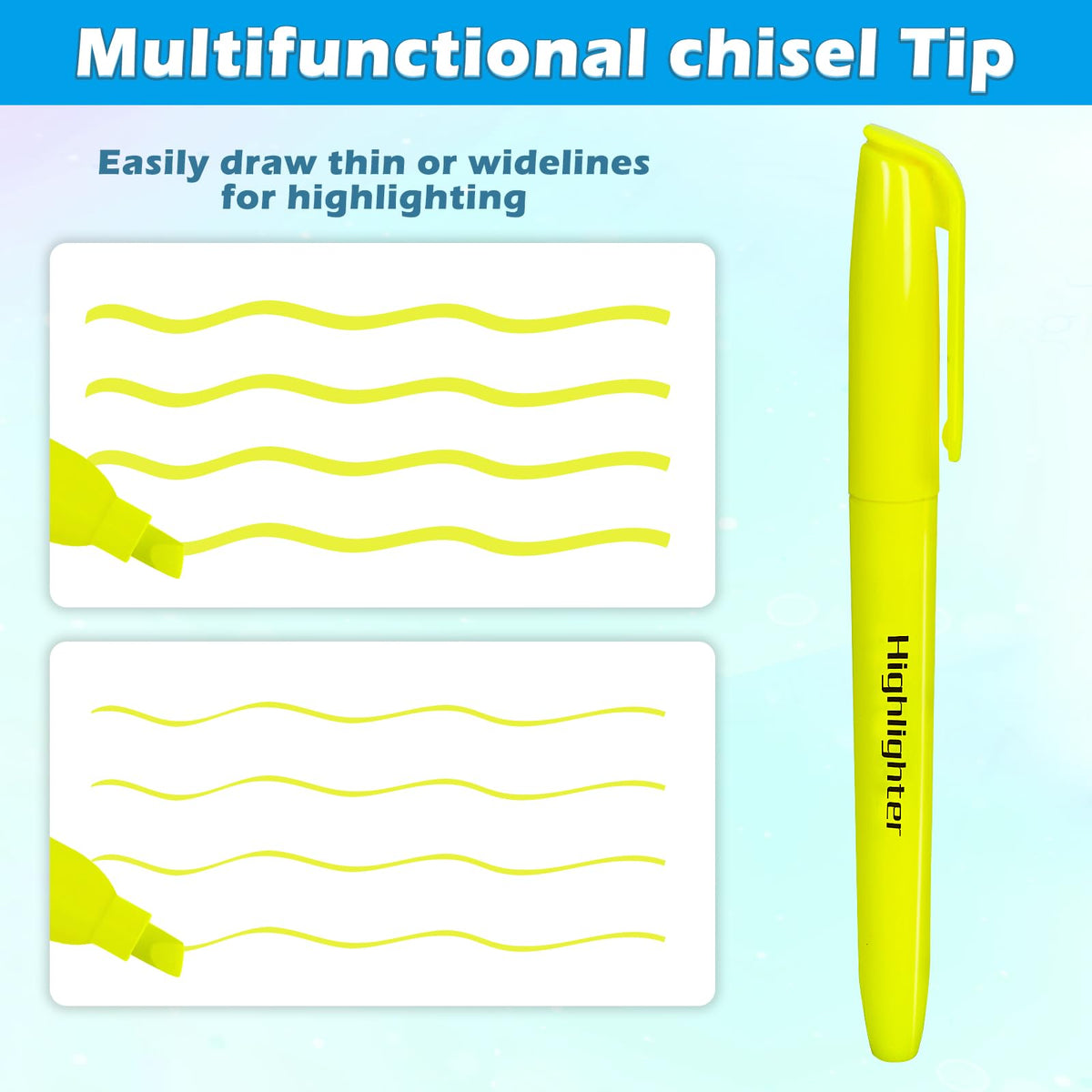 Duchong 108 Yellow Highlighters Bulk, Chisel Tip Highlighter Markers, Dry Quickly Highlighter