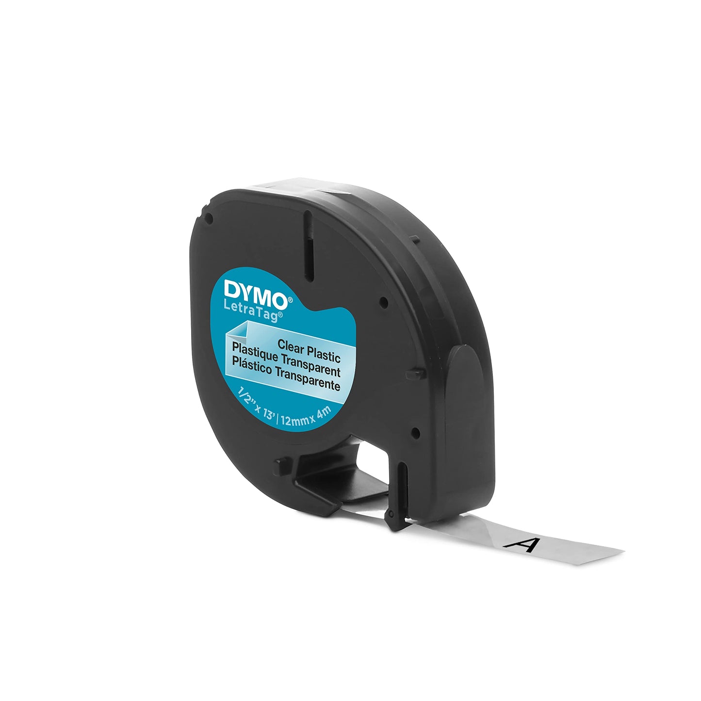 DYMO LT Labeling Tape for LetraTag Label Makers Black Print on Clear Labels 1/2" x 13-Foot Rolls 3