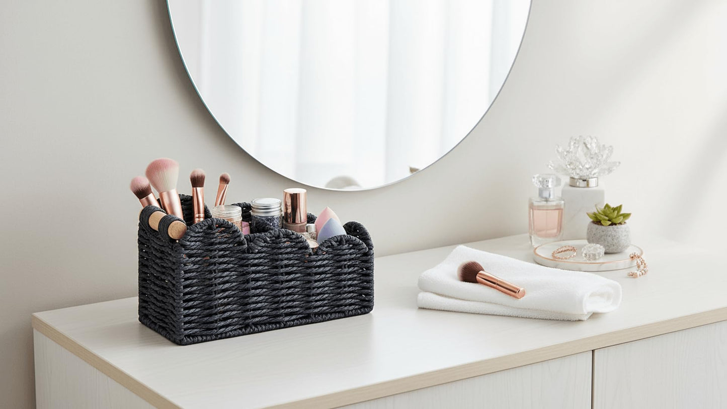 CubesLand Bedside Table Desk Organizer Caddy, Remote Pen&Pencil Holder Cup