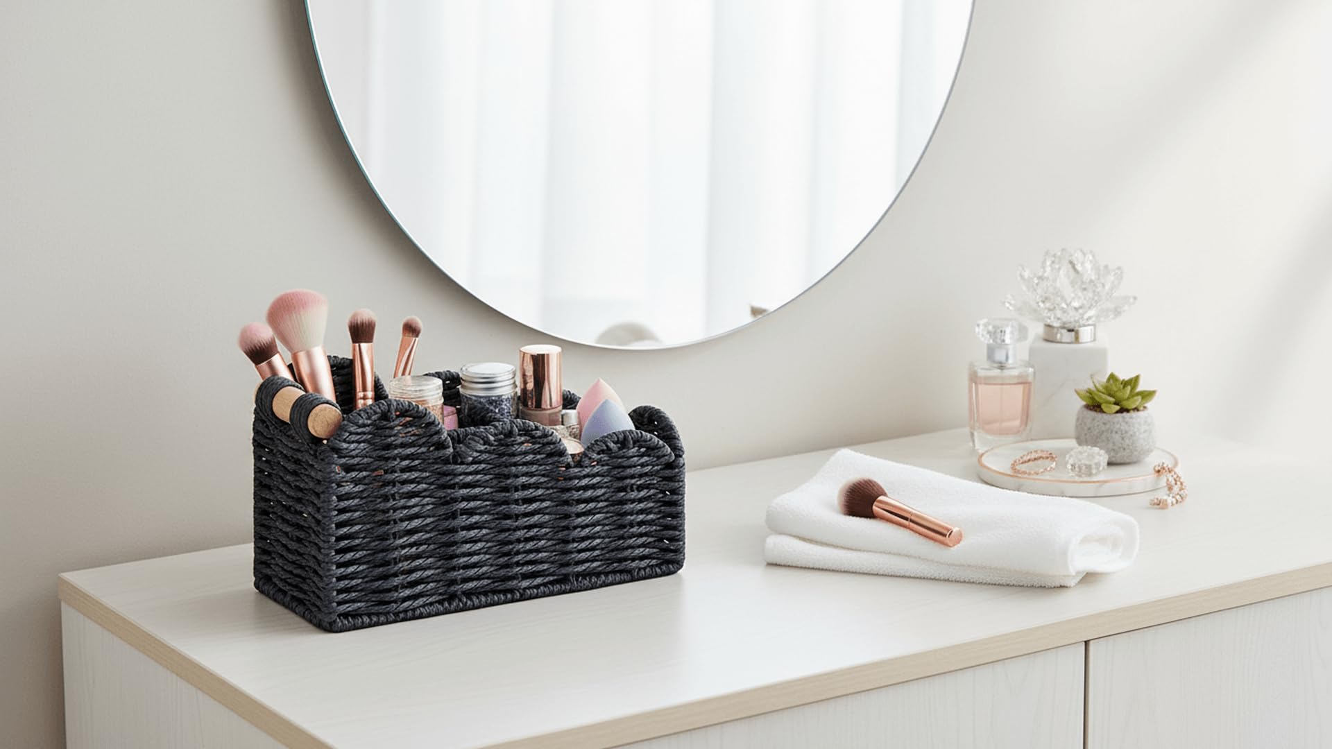 CubesLand Bedside Table Desk Organizer Caddy, Remote Pen&Pencil Holder Cup