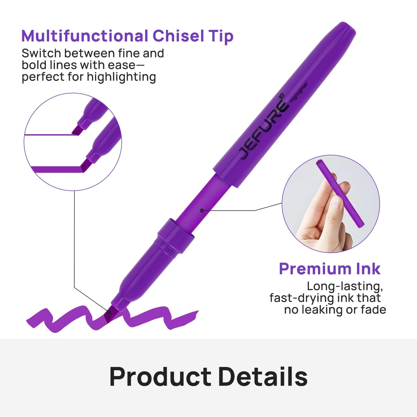JEFURE 138 Pcs Highlighters, Chisel Tip, Assorted Colors, Quick Dry, Bulk