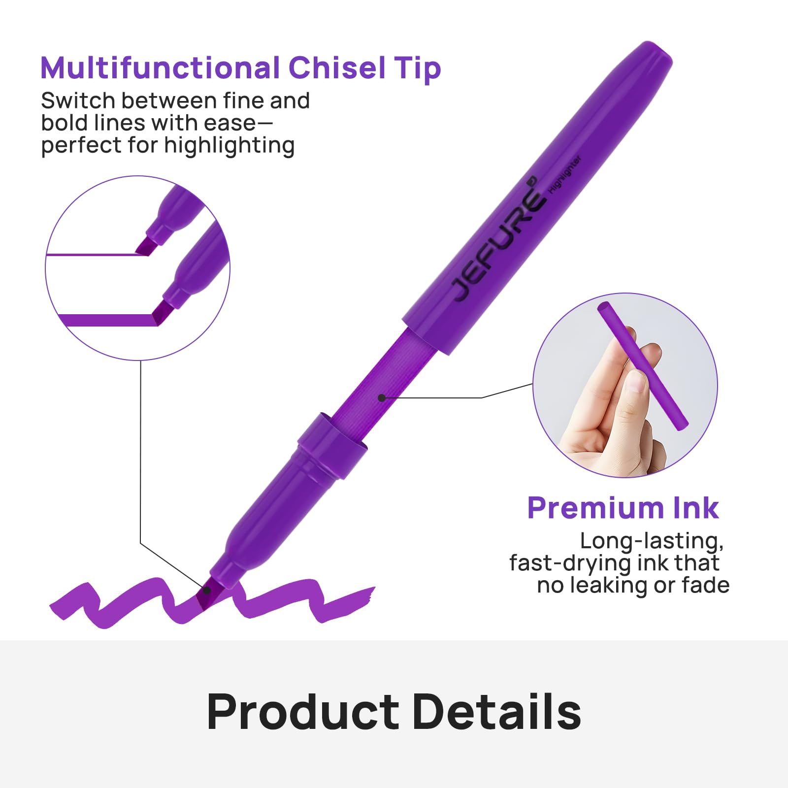 JEFURE 138 Pcs Highlighters, Chisel Tip, Assorted Colors, Quick Dry, Bulk