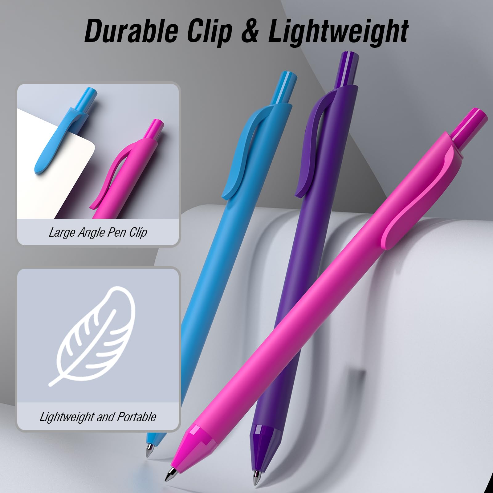 InkSlick 108 Pack Black Ink Pens Bulk Retractable Ballpoint Pens 1.0mm