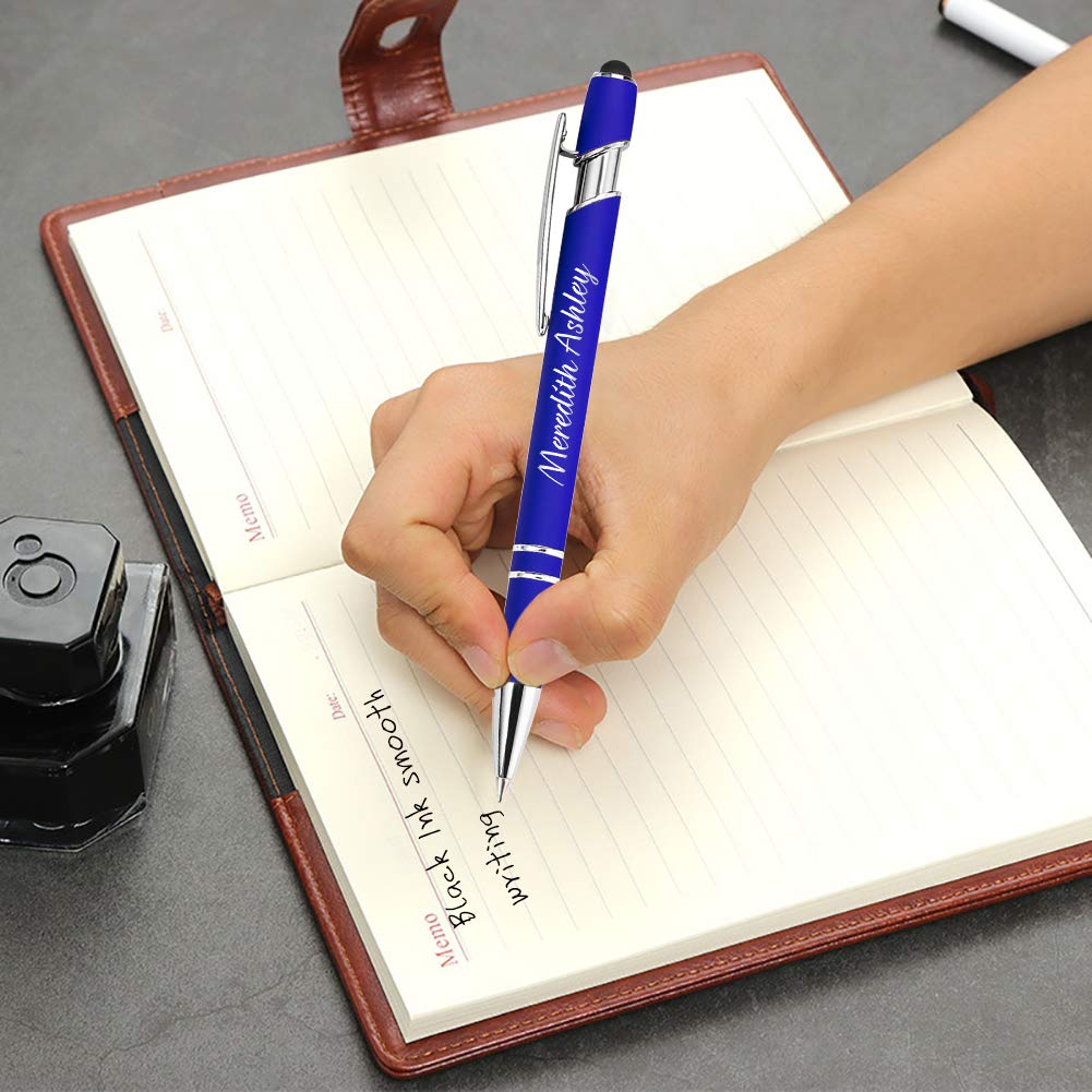 Aolun Personalised Pen,Custom Engraved Ballpoint Pen with Stylus,Soft Touch Metal,Enter Name,Logo