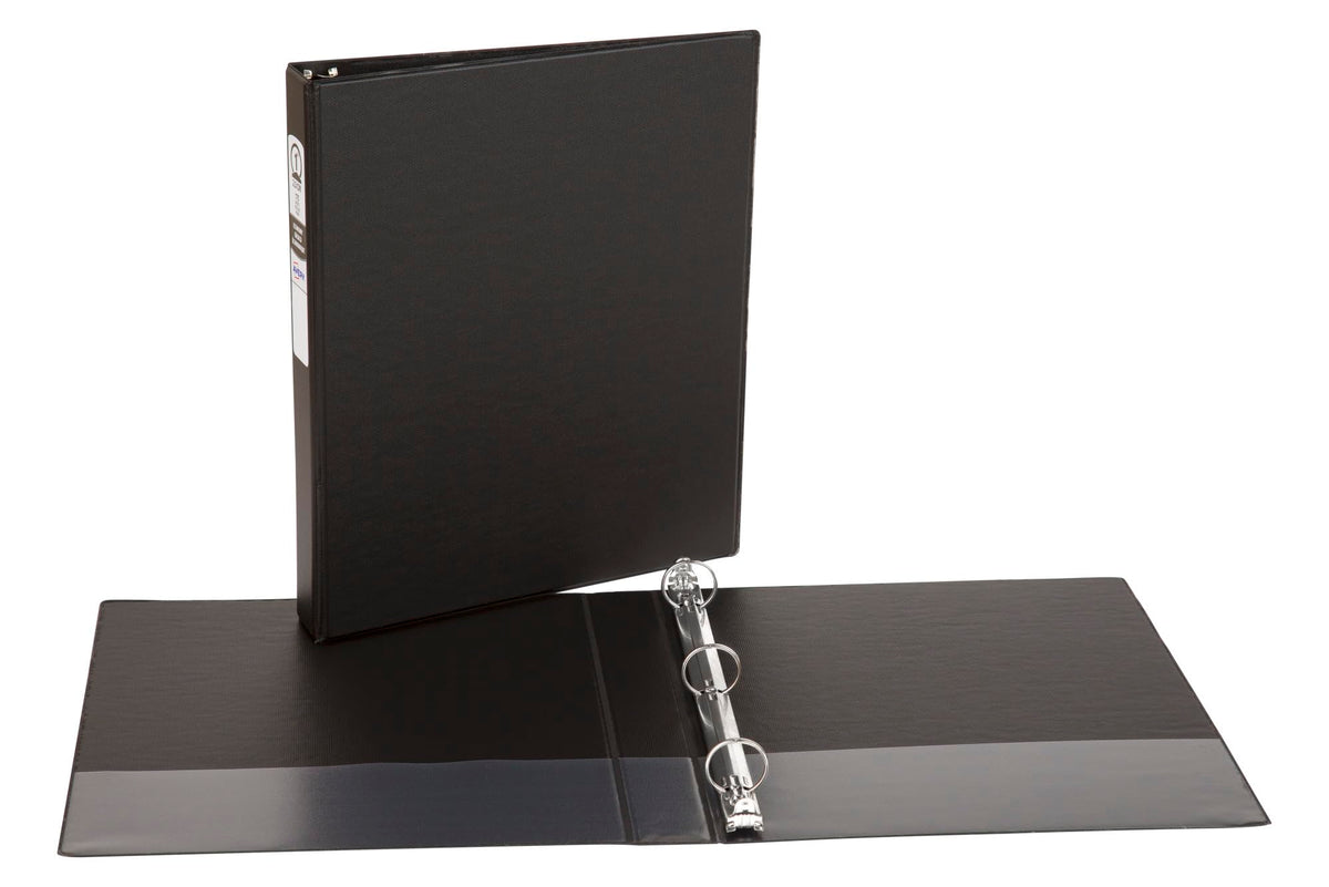 Avery Standard 3 Ring Binders, 1" Round Rings, 175-Sheet Capacity, 1.4 Inch Wide Spine, Black