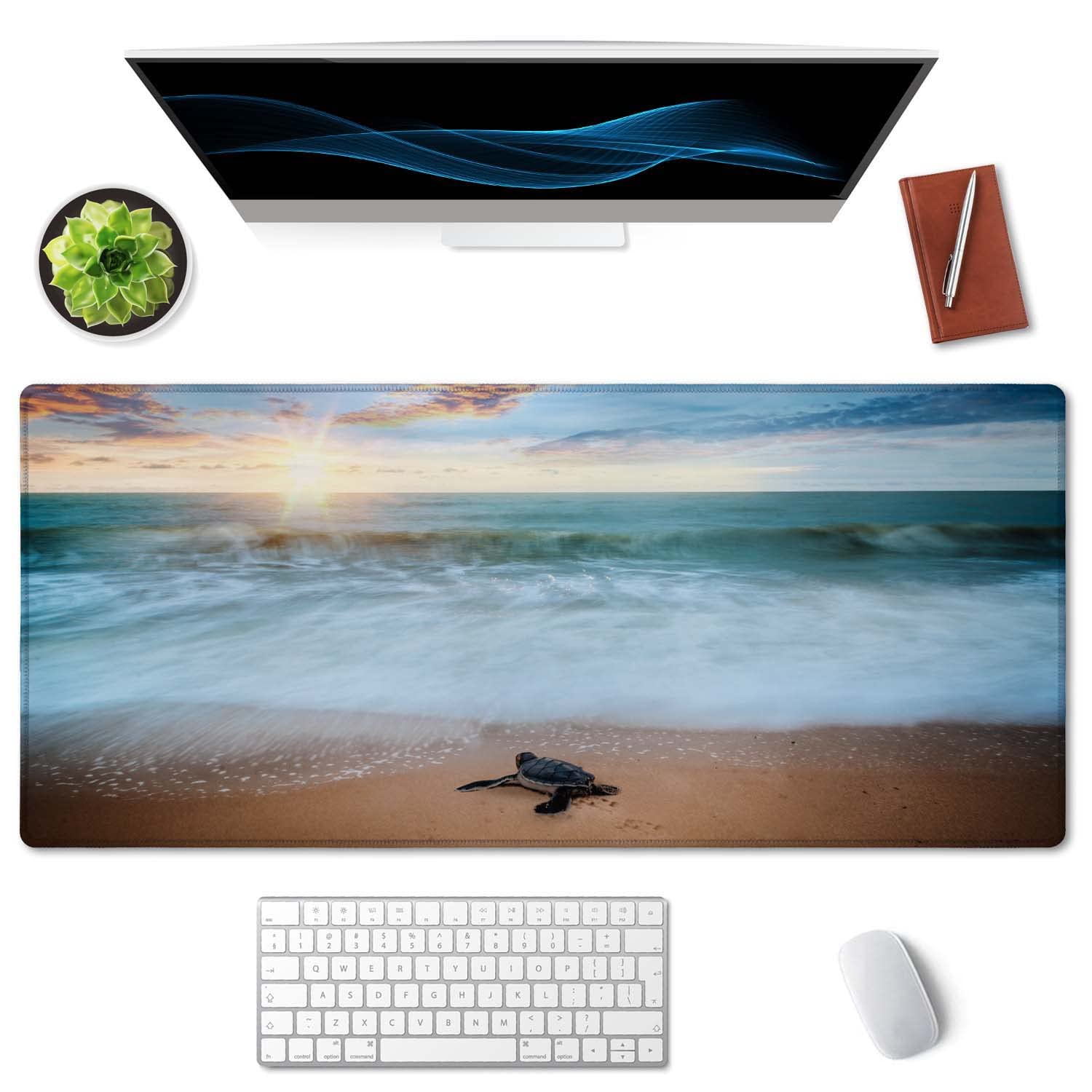 SSOIU Extended Gaming Mouse Pad - Non-Slip Water-Resistant Rubber Base Computer Keyboard Mouse Mat
