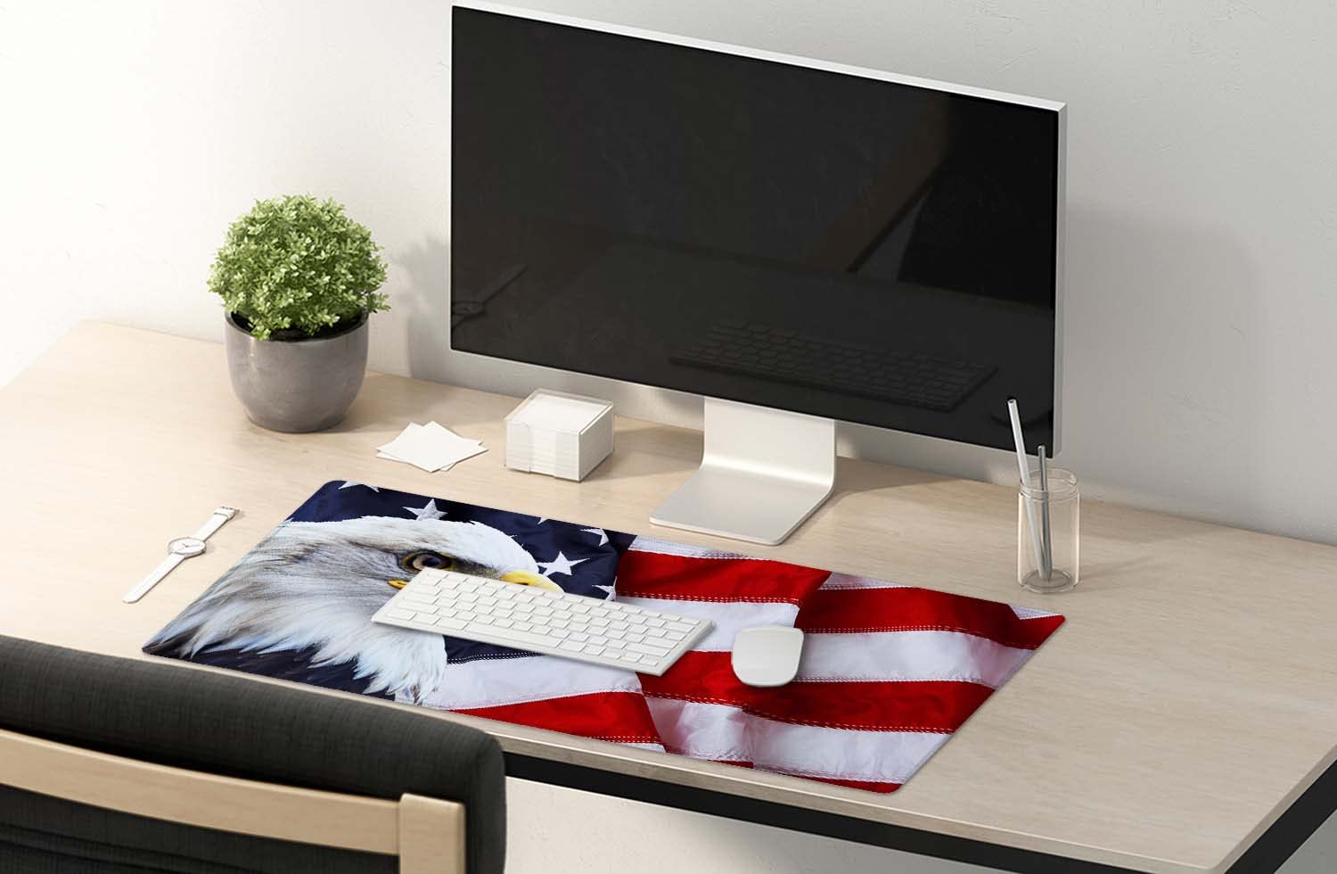 SSOIU Gaming Mouse Pad, Extended Mouse Pad, 35.5x15.7inch XXL Large Big Computer Keyboard Mouse Mat