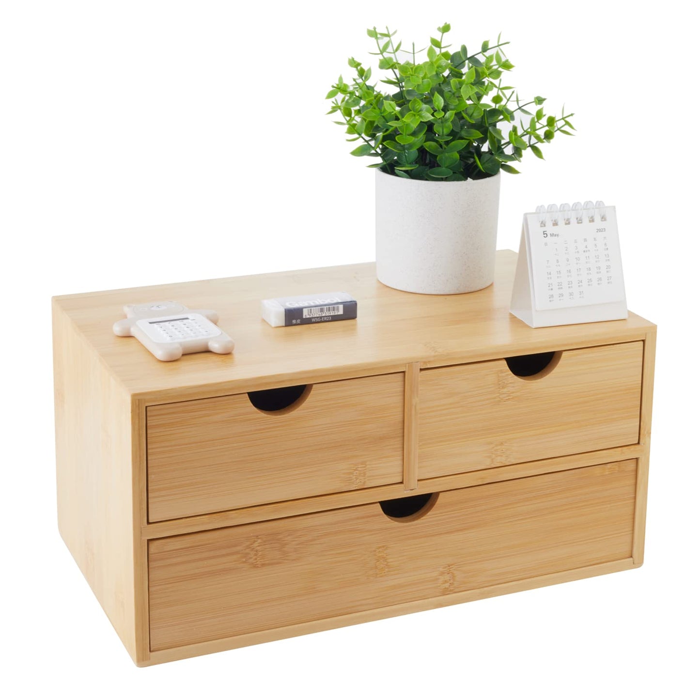 Charmewooden Bamboo Desk Organizer With Drawers Countertop Drawers Counter Storage Box Corner Desk