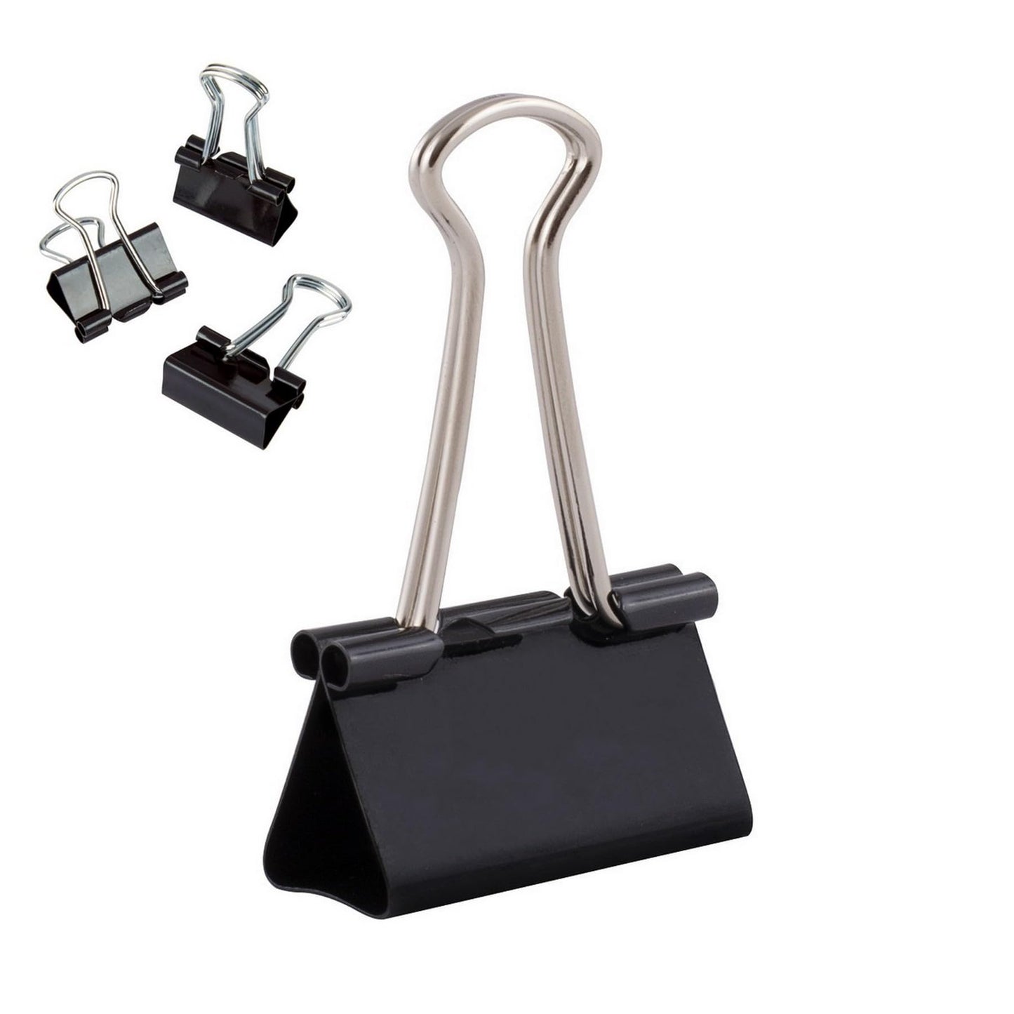 D.RECT Pack of 12 Document Clips | 32mm | Box of Multi-Function Paper Clips | Binder Clips | Metal