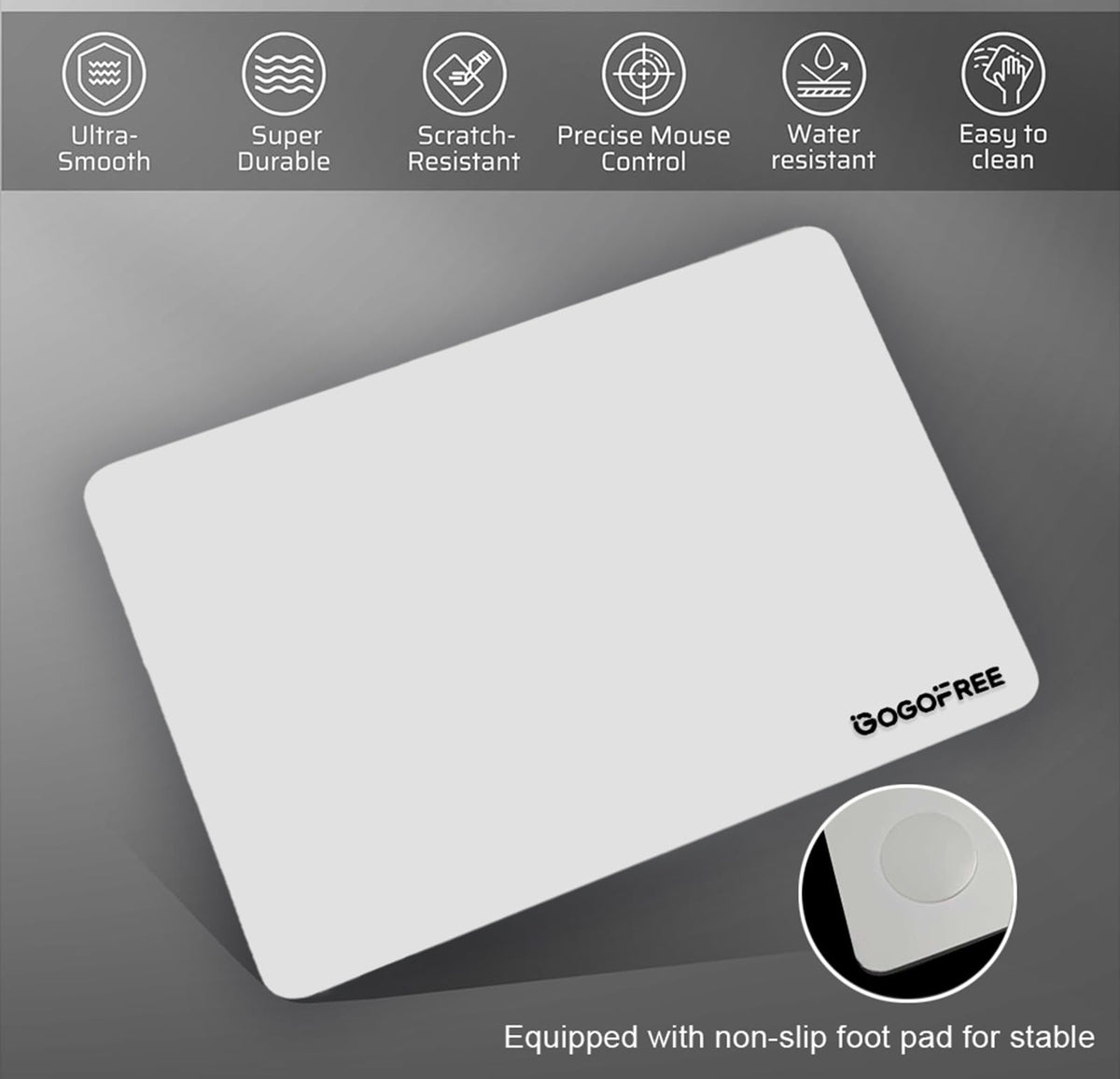 Glass Gaming Mouse Pad, Professional Esport Tempered Glass Mouse Pad Ultra-Smooth Micro-Etched