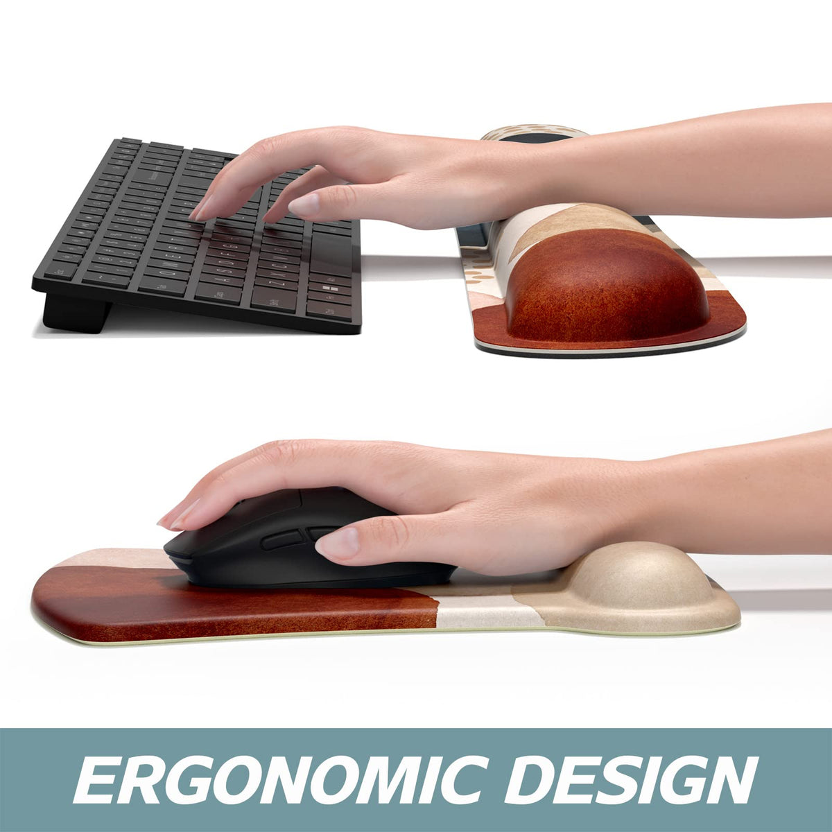 ITNRSIIET Mouse Pad Wrist Support Keyboard Wrist Rest Pad Ergonomic Mousepad Non-Slip Memory Foam