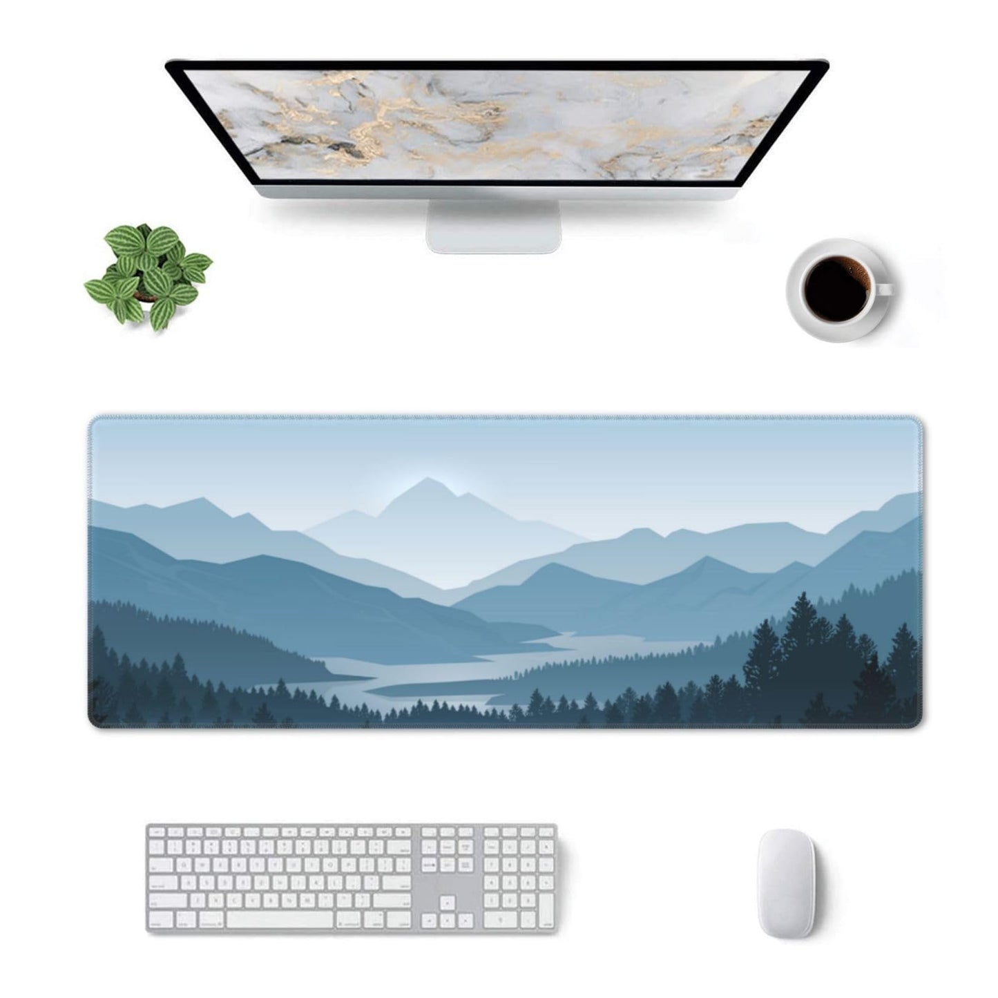 Mountain Gaming Mouse Pad Large Long Extended Pads Big Mousepad Extended Large Non-Slip Rubber Base