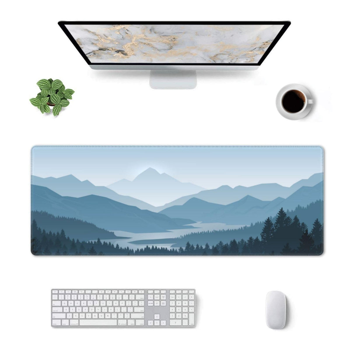 Mountain Gaming Mouse Pad Large Long Extended Pads Big Mousepad Extended Large Non-Slip Rubber Base